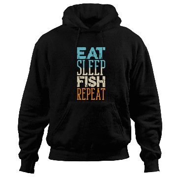 Discover Eat Sleep Fish Repeat Boat Angler Wave Sea Anchor Hoodies