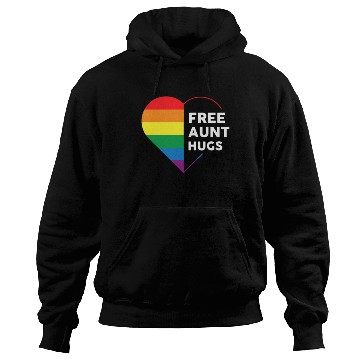 Discover Free Aunt Hugs Rainbow Heart Hoodies