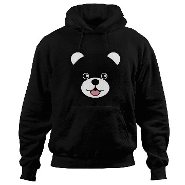 Discover Cute Black Teddy Bear Face Hoodies
