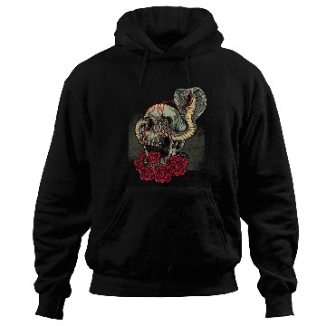 Discover Skull Snake Roses Scary Horror Hoodies