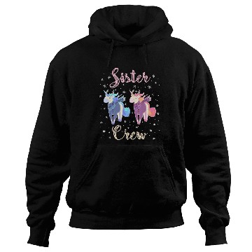 Discover Sister Crew Unicorn Snowflakes Hoodies