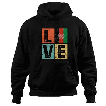 Discover I Love Afghanistan Flag for Afghan Pride Hoodies