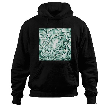 Discover Dark Green White Gold Fantasy Wave Pattern Hoodies