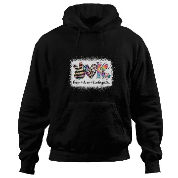 Discover Teacher Peace Love Kindergarten Team Bleached Hoodies