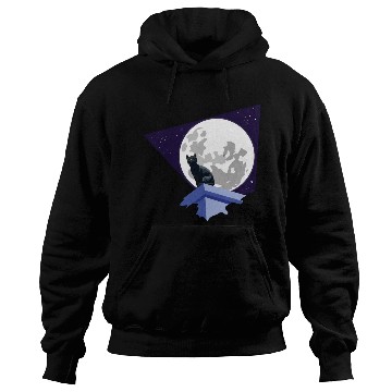 Discover Black cat under the moon Hoodies