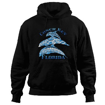 Discover Conch Key Florida Vacation Tribal Dolphins Hoodies