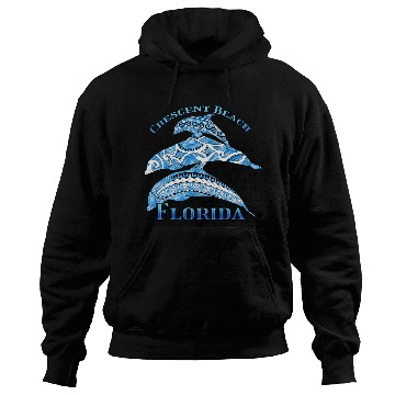 Discover Crescent Beach Florida Vacation Tribal Dolphins Hoodies
