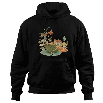 Discover Cottagecore with frog, mushrooms and hummingbird Hoodies