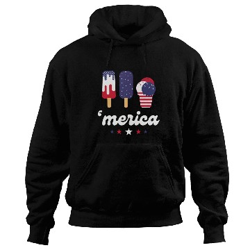 Discover Ice Cream Patriotic Popsicles US Flag Merica Hoodies