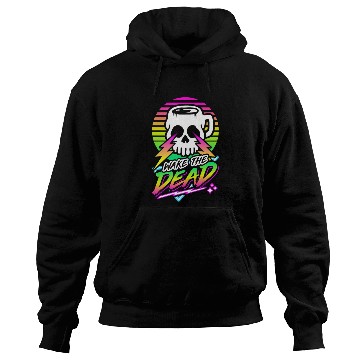 Discover Wake The Dead (Skull Mug) Retro Neon Synthwave 80s Hoodies