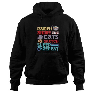 Discover Ramen Anime Cats Sketch Sleep Hoodies