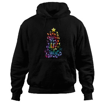 Discover Christmas In July Colorful Xmas Tree Lights Hoodies