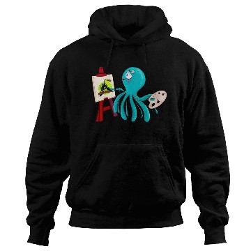Discover Artistic Octopus Painting A Toucan - cute and fun! Hoodies