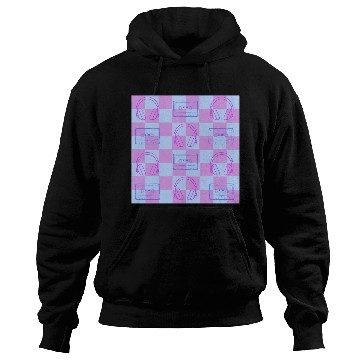 Discover 1980's Music Checkerboard - blue and purple Hoodies