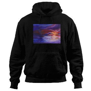 Discover Colorful Sunset Landscape Painting Hoodies