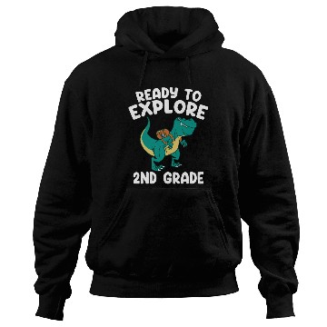 Discover Ready To Explore 2nd Grade Back To School T-Rex Di Hoodies
