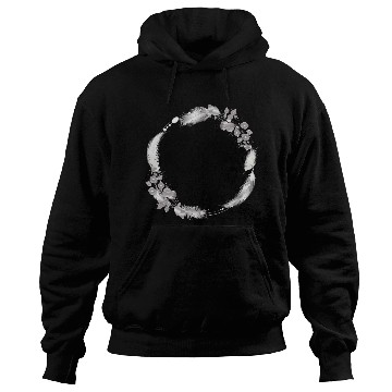 Discover delicate frame of silver colored feathers & leaves Hoodies