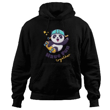 Discover White Illustration Fun Cute Panda Hoodies