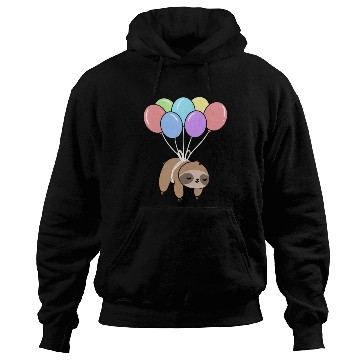 Discover Kawaii Sloth With Balloons for Sloth Lover Hoodies