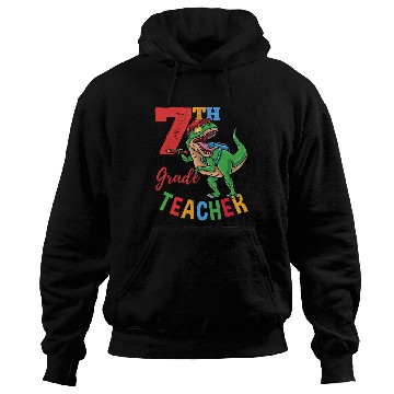 Discover 7th Grade Teacher T-Rex Dinosaur Boys Hoodies