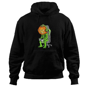 Discover Gaming Halloween Skeleton Jack O Lantern Gamer Boy Hoodies