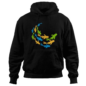 Discover colorful shoal koi fish Hoodies