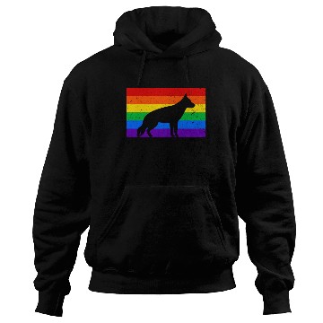 Discover LGBT German Shepherd Rainbow Flag Hoodies