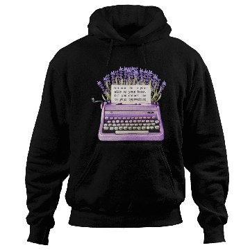 Discover Cute Purple Flower Printed Typewriter Hoodies