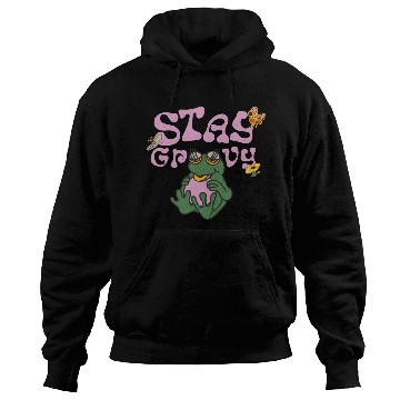 Discover Stay Grvy - Pink Dark Green Typecentric Hoodies