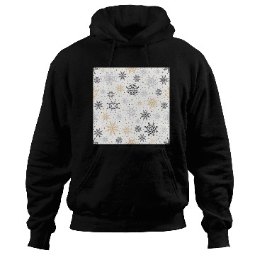Discover Modern Snowflakes Pattern White Gold Hoodies