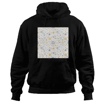 Discover Modern Snowflakes Pattern White Gold Hoodies