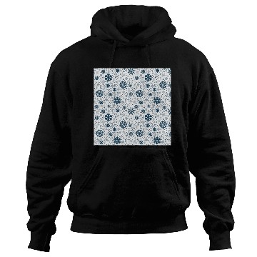Discover Modern Snowflakes Pattern White Blue Hoodies