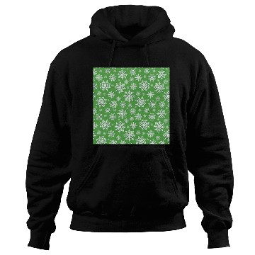 Discover Modern Snowflakes Pattern White Green Hoodies