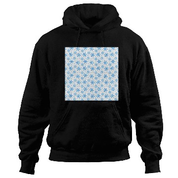 Discover Modern Snowflakes Pattern White Blue Hoodies