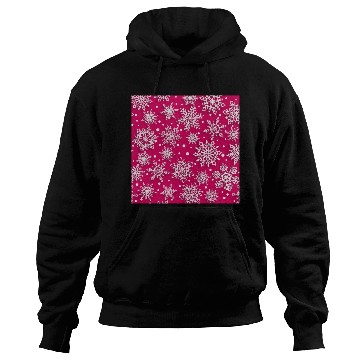 Discover Elegant Pink Snowflakes Pattern Hoodies