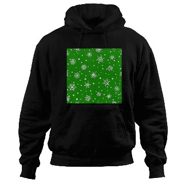 Discover Modern Green Snowflakes Pattern Hoodies