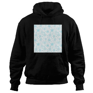 Discover Modern Snowflakes Pattern White Teal Hoodies