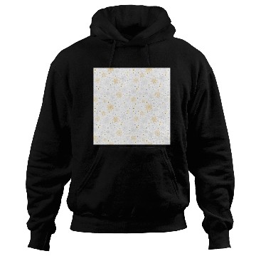 Discover Modern Snowflakes Pattern White Gold Hoodies