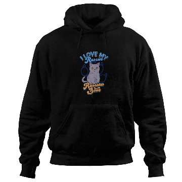 Discover I love my rescue Russian Blue - furry Hoodies