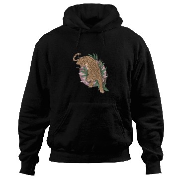 Discover leopard wild animal climb Hoodies