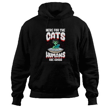 Discover Alien Cat Abductor Halloween Humorous Trick Hoodies