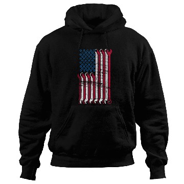 Discover American Flag Mechanic Combination Wrenches Hoodies