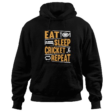 Discover Eat Sleep Cricket Repeat - Playing Cricket Player Hoodies