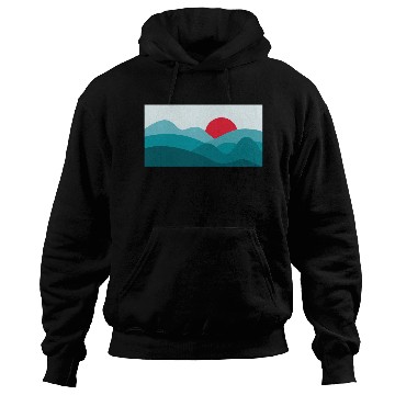 Discover Minimalist Sun Teal Blue Hoodies
