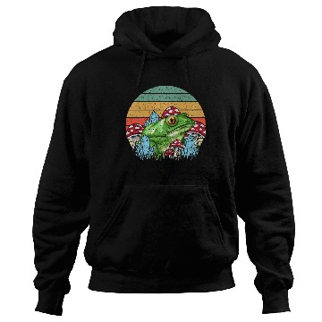Discover Retro Realistic Toad Frog Mushrooms Hoodies