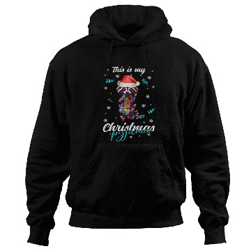 Discover Winter Christmas Pyjama Raccoon Hoodies