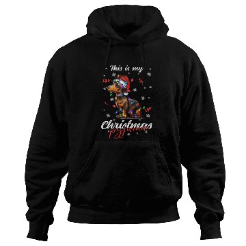 Discover Winter Christmas Pyjama Dachshund Hoodies