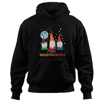 Discover Happy Hallothanksmas Gnomes Lover Halloween Hoodies