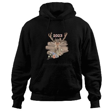 Discover Brown Beige Watercolor Illustrated Deer Hoodies