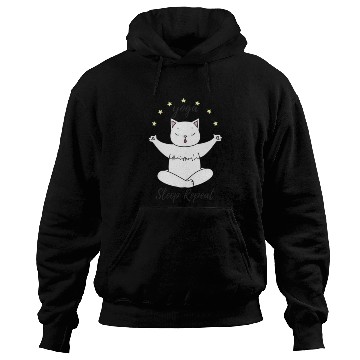 Discover Coffee Yoga Sleep Repeat, yoga cat Hoodies
